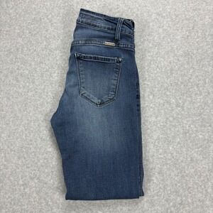 KanCan Trisha Classic Flare Jeans Womens 5 Blue Straight Leg Mid Rise Stretch